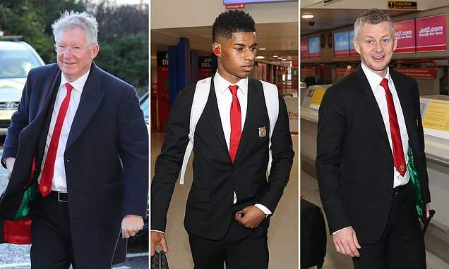 Sir Alex Ferguson travels with Man United to Paris for UCL tie against PSG (photo)