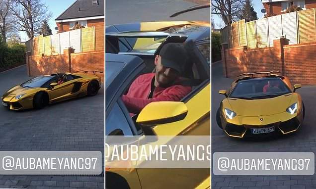 Arsenal star shows off his £270,000 Lamborghini Aventador before EPL clash (Photos)