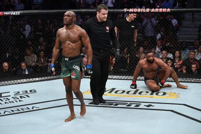 Nigerian wrestler makes history in America as he becomes first African to win UFC title (Photos)