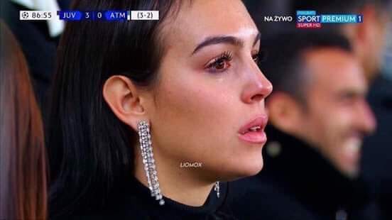 Ronaldo's girlfriend Georgina in tears after watching him score 3 goals against Atletico (photo)