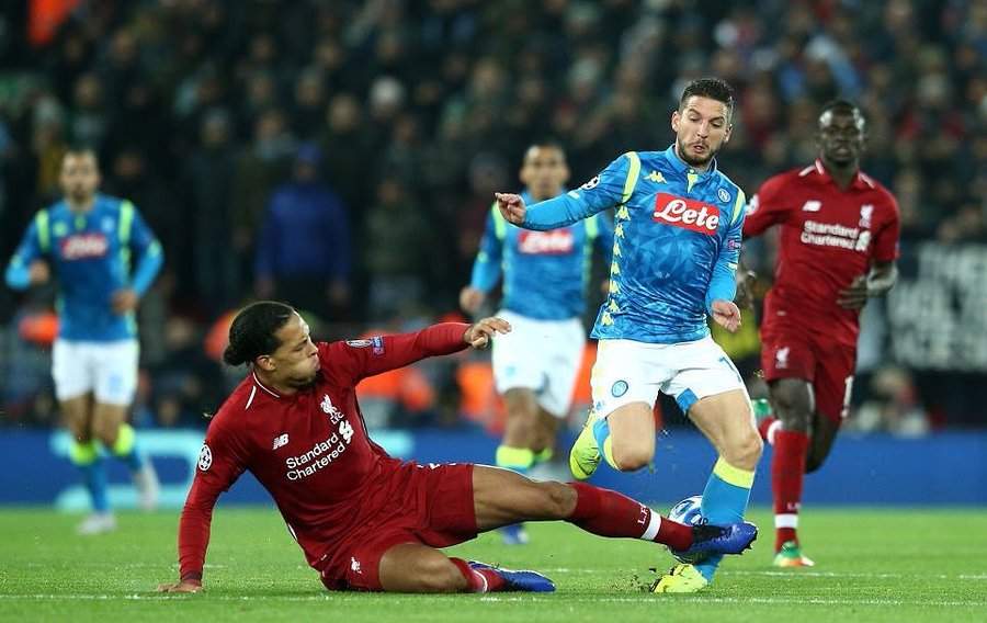 Van Dijk responds to Ancelotti's claims about him not being sent off for a tackle on Mertens