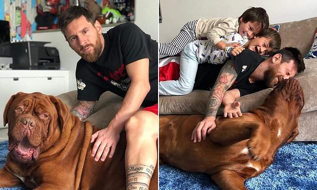 Lionel Messi shares awesome photo of himself and kids playing with their dog
