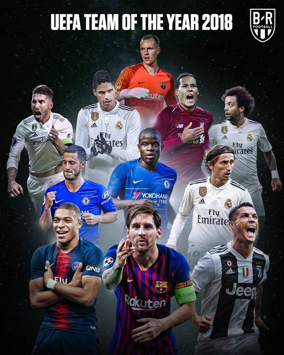 Ronaldo, Messi, Hazard, others make UEFA Team of the Year for 2018