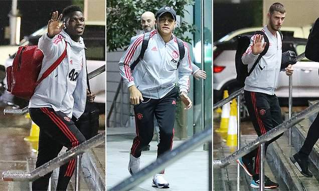 Man United stars arrive camp base ahead of Brighton clash (photo)