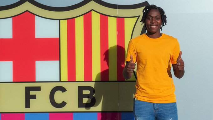 La Liga giants Barcelona sign Nigerian striker on deadline day transfer (photos)