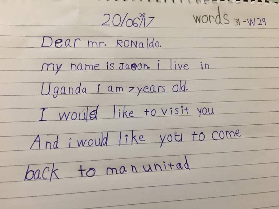 7-year-old boy writes passionate letter to Cristiano Ronaldo, makes two requests