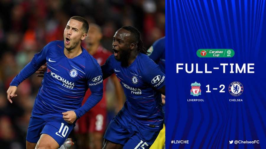 Eden Hazard on fire as Chelsea hammer Liverpool to reach the next round of the Carabao Cup