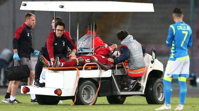Liverpool star spends the night in hospital after suffering back injury against Napoli