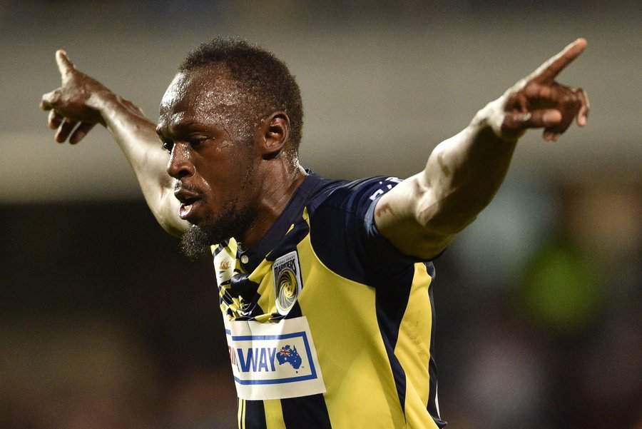 Usain Bolt on fire as he scores first ever brace in his professional football career