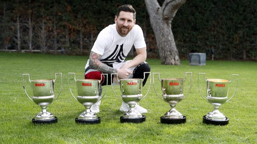 Messi shows off 5 Pichichi trophies as he takes total number of individual awards to 160 (Photos)