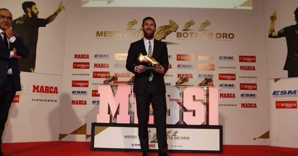 Messi wins record 5th Golden Shoe for top scorer in Europe (photos)