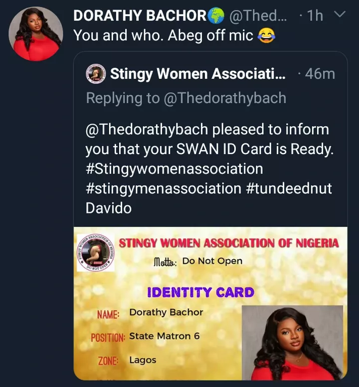 'You and who?' -Dorathy Replies Stingy Women Association, Rejects Their Offer