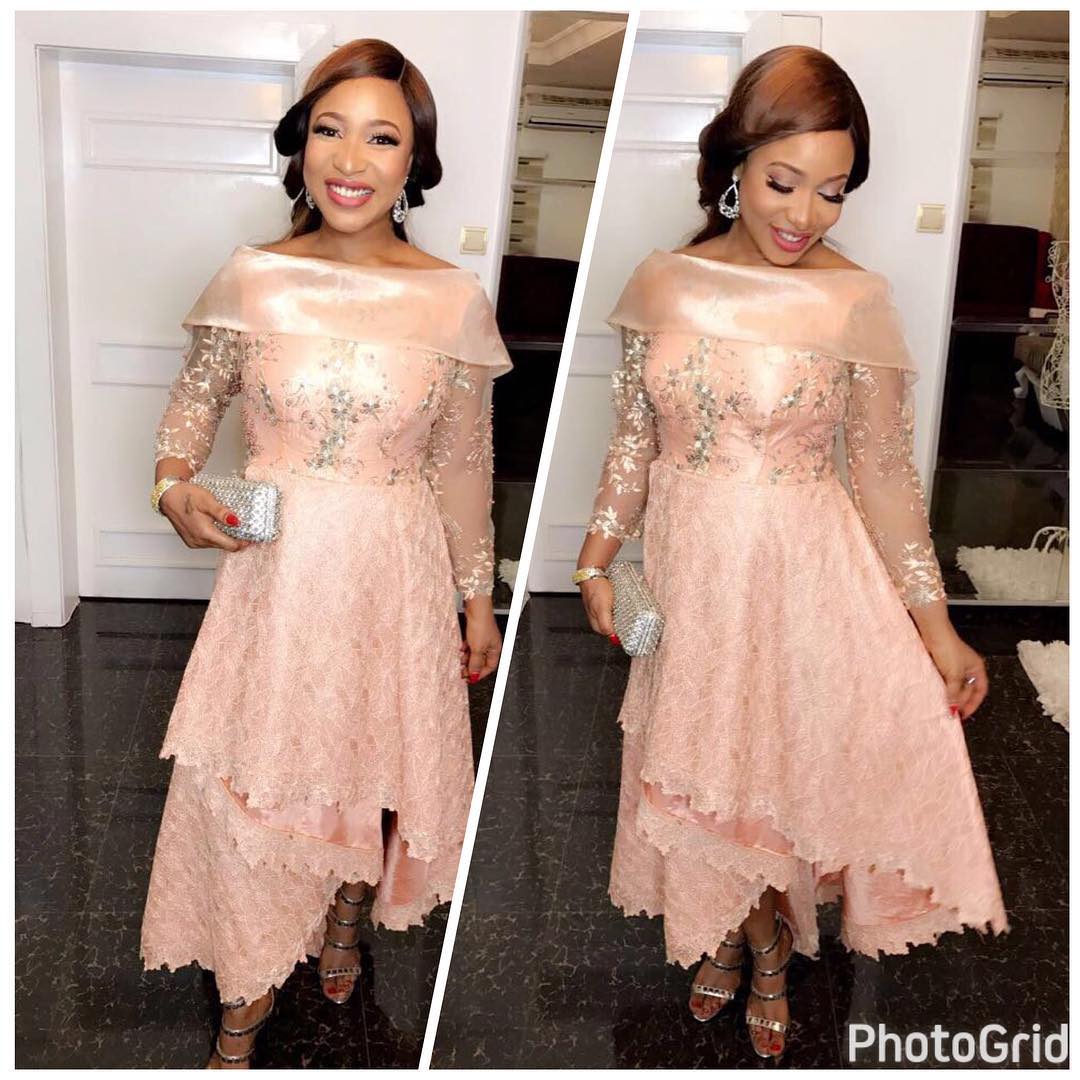 Check Out Tonto Dikeh's Sunday Outfit As She Steps Out For A Wedding Event