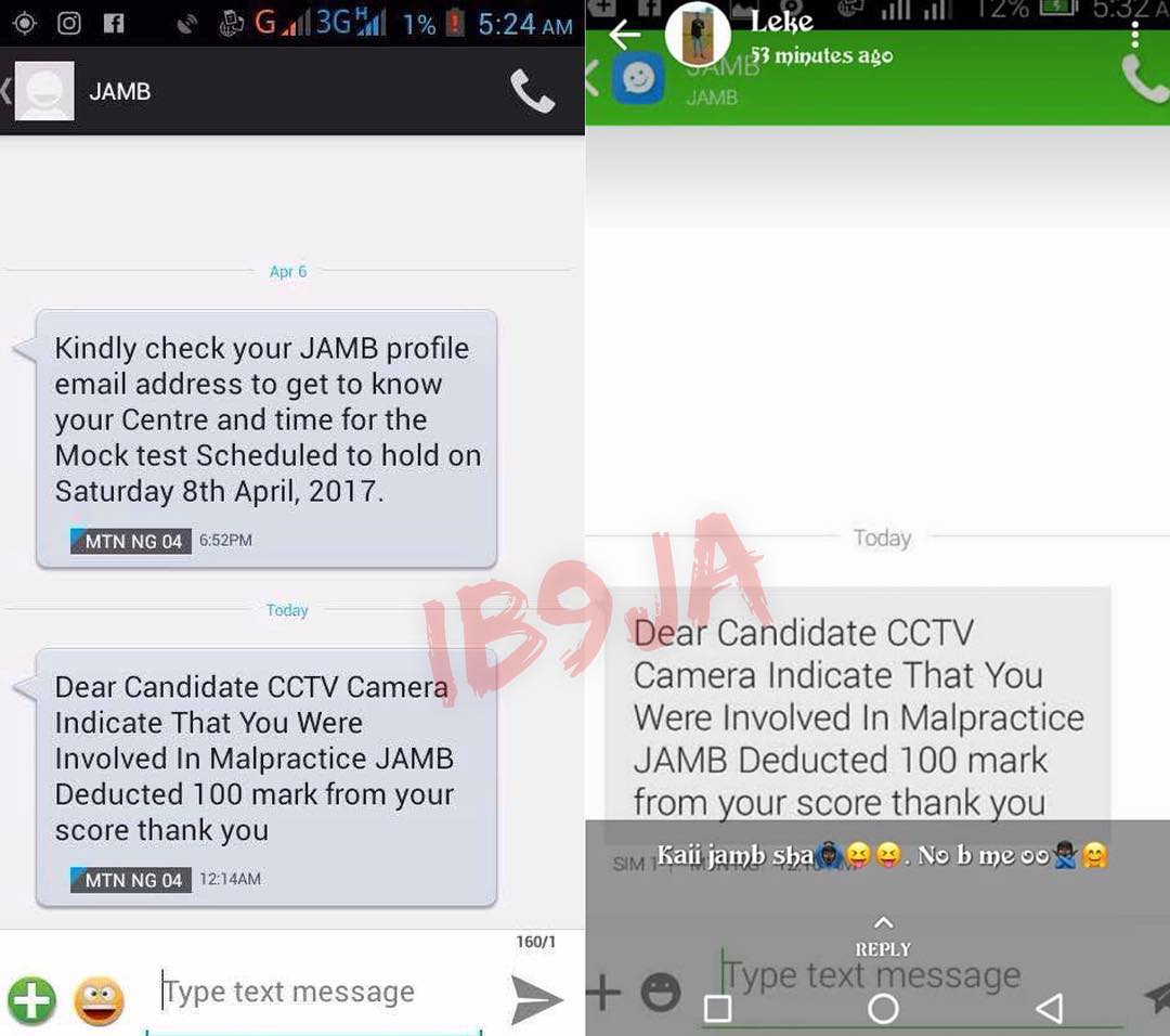 See Gobe!!! JAMB Deducts 100 Marks from Score of Candidates Caught Cheating on CCTV Camera [Photo]