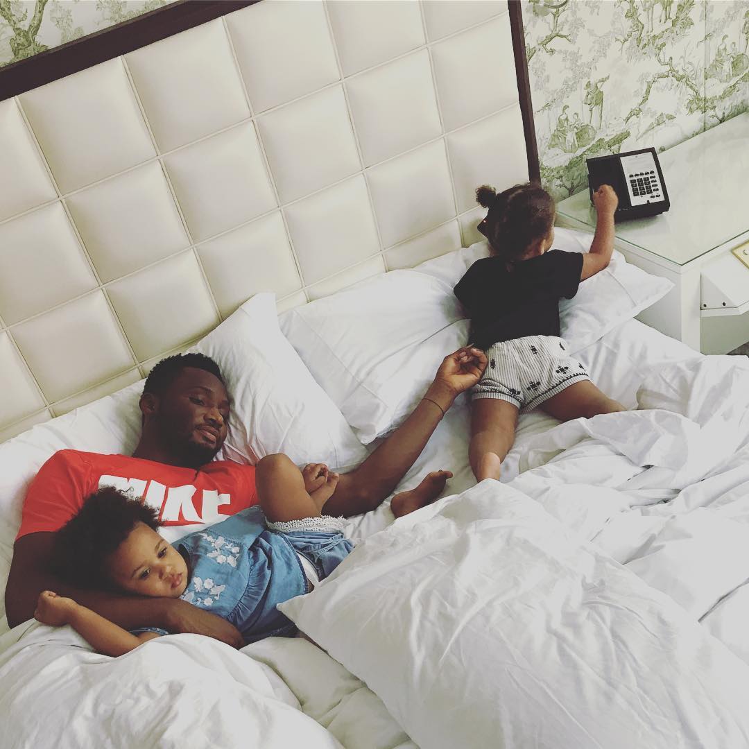 Mikel Obi Shares Cute Photo With His Twin Daughters (Photos)