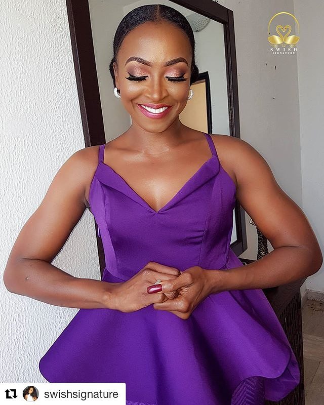 Kate Henshaw Looks Elegant In Purple For "The Woman" Premiere