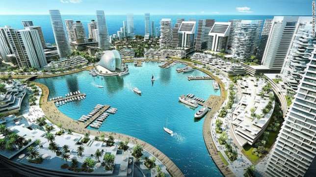 Eko Atlantic City is a prime estate being constructed by the Lagos State Government on land reclaimed from the [b]Atlantic Ocean[/b]