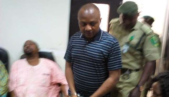 Evans arrives at the Lagos State High Court in Igbosere on October 27, 2017 (The Nation)