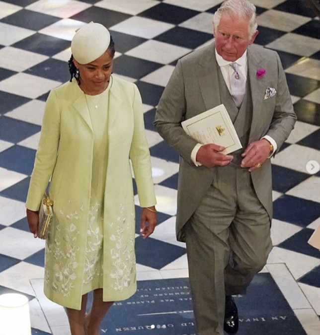 Meghan's Mother Doria Ragland looked beautiful in lime green (Daily Mail)