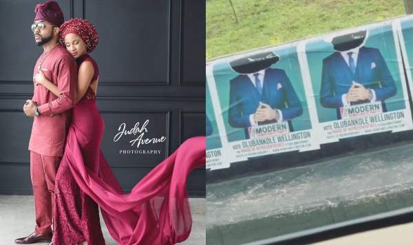 Adesua Etomi Reacts To Banky W's Campaign Posters Getting Destroyed