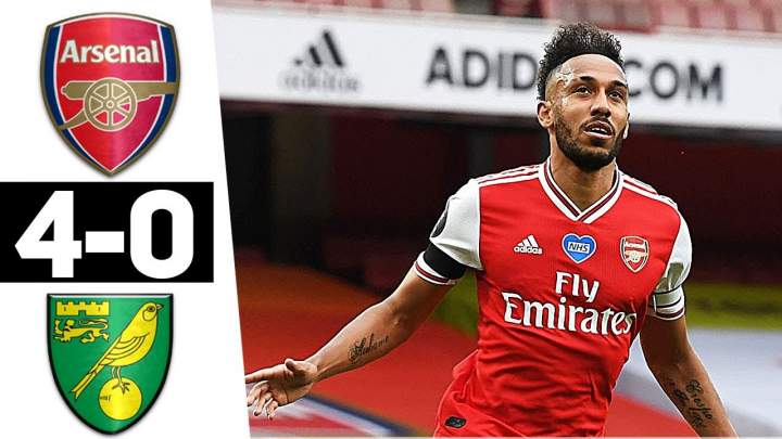 Video: Arsenal 4 - 0 Norwich (Jul-01-2020) Premier League Highlights