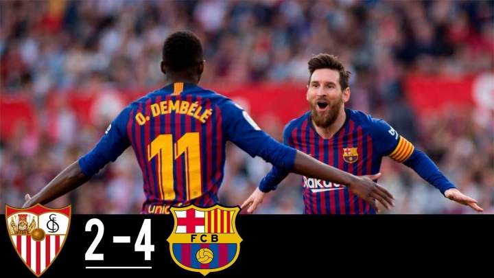 Sevilla 2 - 4 Barcelona (Feb-23-2019) La Liga Highlights